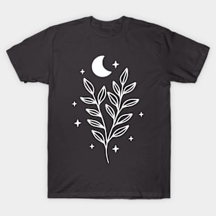 Moon and Floral Sprig T-Shirt